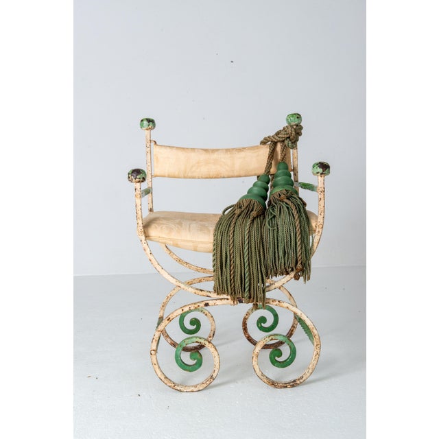 Curcule Style Wrought Iron Arm Chair - Vintage Antique Furniture 1920s For Sale In New York - Image 6 of 13