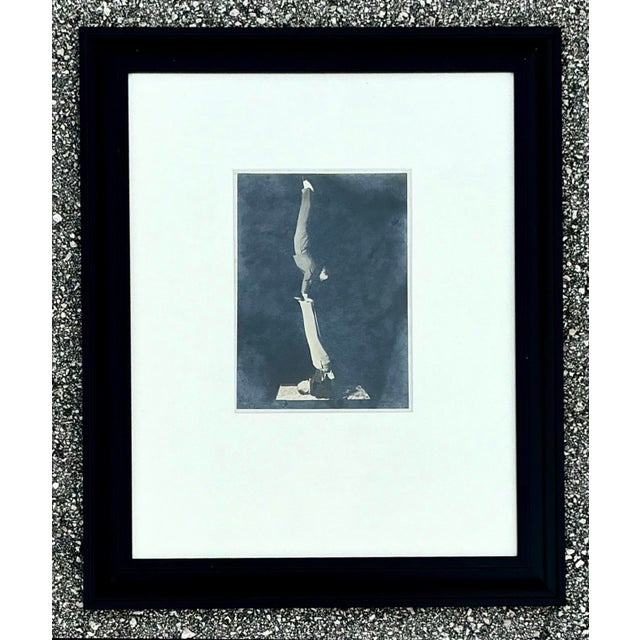 Vintage Boho Black and White Photo of Acrobats For Sale - Image 9 of 12