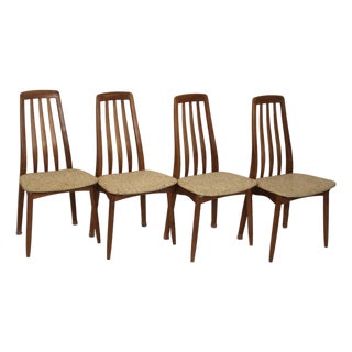 Mid 20th Century Set of Four Teak and Tweed Dining Chairs by Sun Furniture For Sale