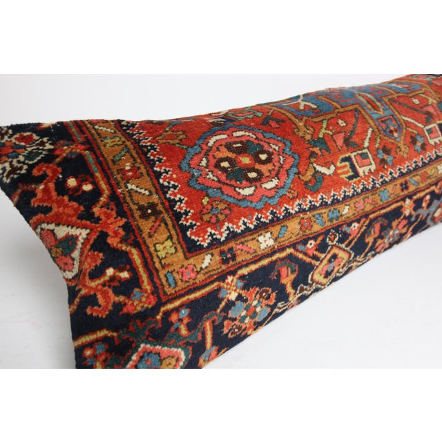 Antique Multi Color Tones Persian Lumbar Rug Pillow Cover -15'' X 47'' For Sale - Image 9 of 12