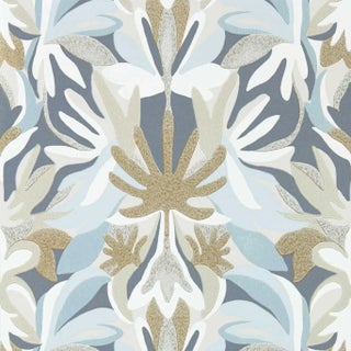 Harlequin Melora Wallpaper in Hempseed/Exhale/Gold - a Sample For Sale