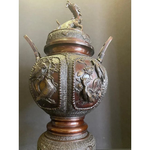 Bronze Urn Incense Burner For Sale - Image 11 of 13