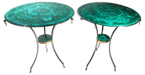Italian Malachite Tables, 1950s, Set of 2