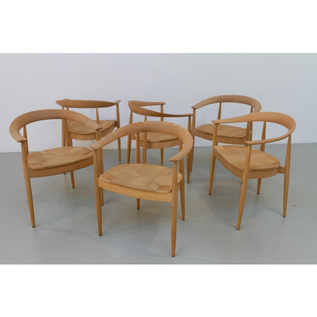 Danish Modern Oak and Paper Cord Chairs by Falsig, 1970s, Set of 6 For Sale - Image 17 of 18