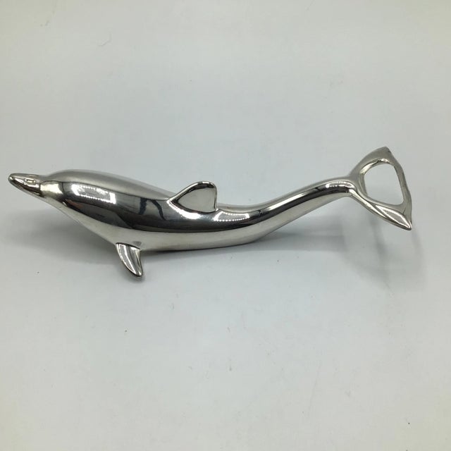 1980s Dolphin Bottle Opener and Bottle Stopper by International Silver Company- Two Piece For Sale - Image 5 of 12