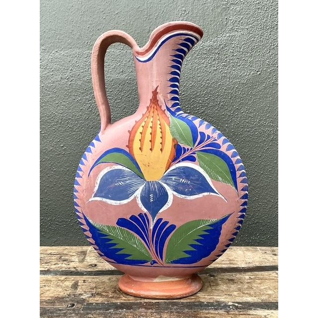 Vintage Mexican Hand Painted Pitcher For Sale - Image 10 of 12