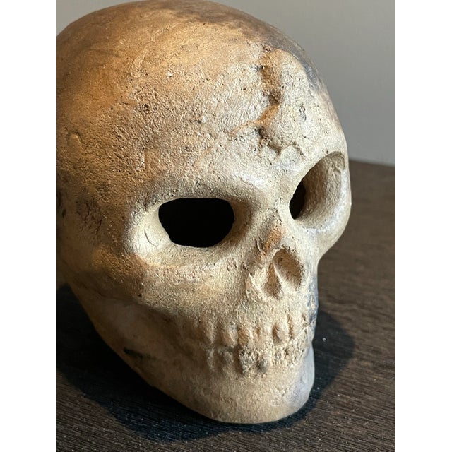 2020s Mexican Terracotta Memento Mori Skull For Sale - Image 5 of 5