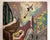 Abstract Mid-Century Biomorphic Surrealist Impasto Oil Painting, Unsigned, C. 1940s For Sale - Image 3 of 4
