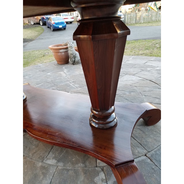 1800's Carved Rosewood Library Table For Sale - Image 12 of 12