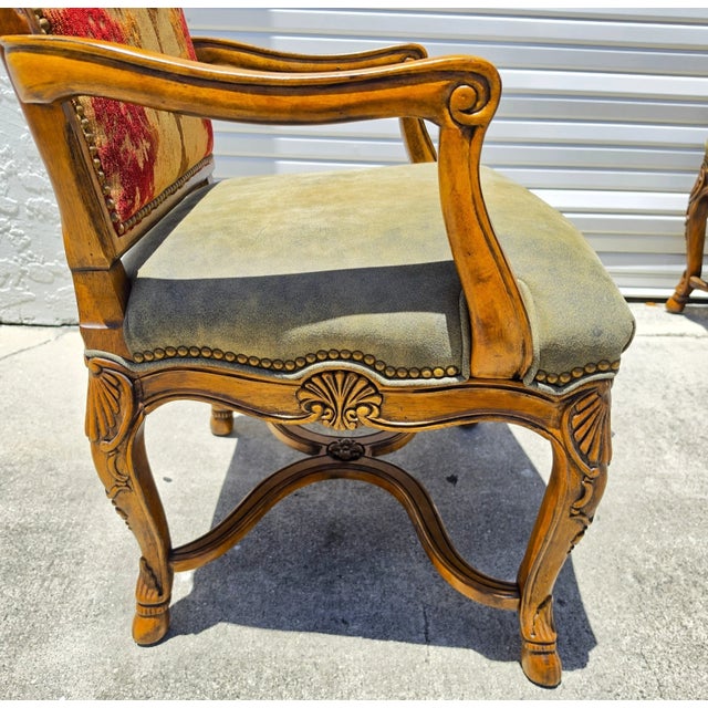 Century Furniture French Dining Chairs Leather Seats Set of 8 For Sale - Image 12 of 17