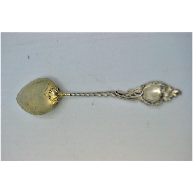 Coffee Spoons in Gilded Silver and Embossed Scrolls, Set of 9 For Sale - Image 5 of 6