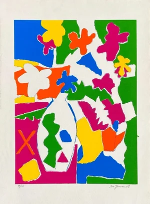 1980s Taro Yamamoto Hommage to Matisse Lithograph