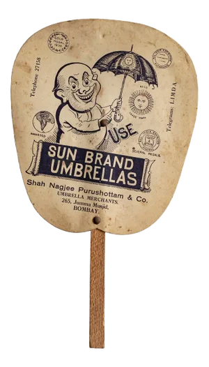 1930s Indian Handfan, Sun Brand Umbrellas, Hand Fan (Bombay)