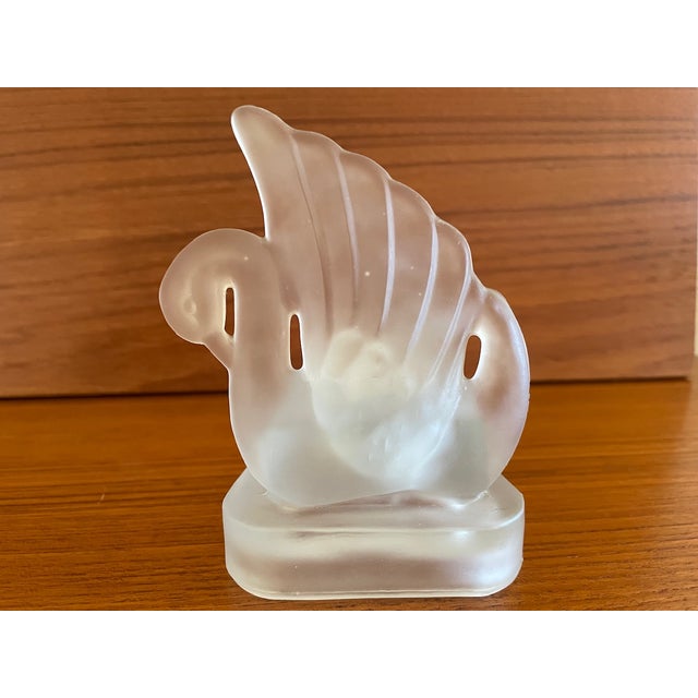 Art Deco Swan Candleholders in Frosted Glass, 1930s, Set of 2 For Sale - Image 3 of 18