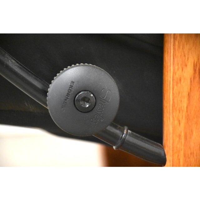 1960s Ekornes Stressless Black Leather Recling Chair For Sale - Image 9 of 9
