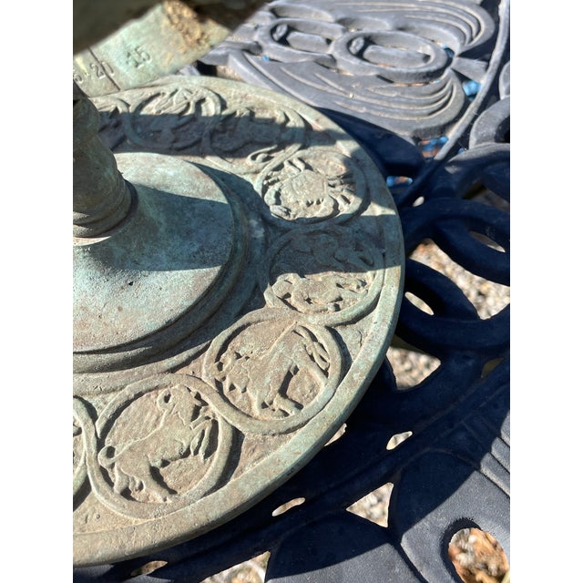 Vintage Verdigris Bronze Sundial For Sale In Philadelphia - Image 6 of 15