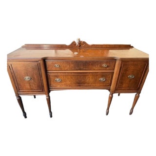 Vintage 1930s Federal Revival Mahogany Buffet Sideboard For Sale