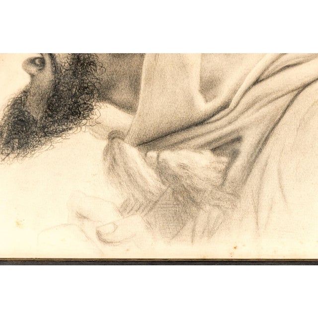 Mary Eliza Dixon | Charcoal Portrait of an Eastern Man | Dated 1887 | American Academic Drawing | Documented Provenance For Sale In Boston - Image 6 of 8