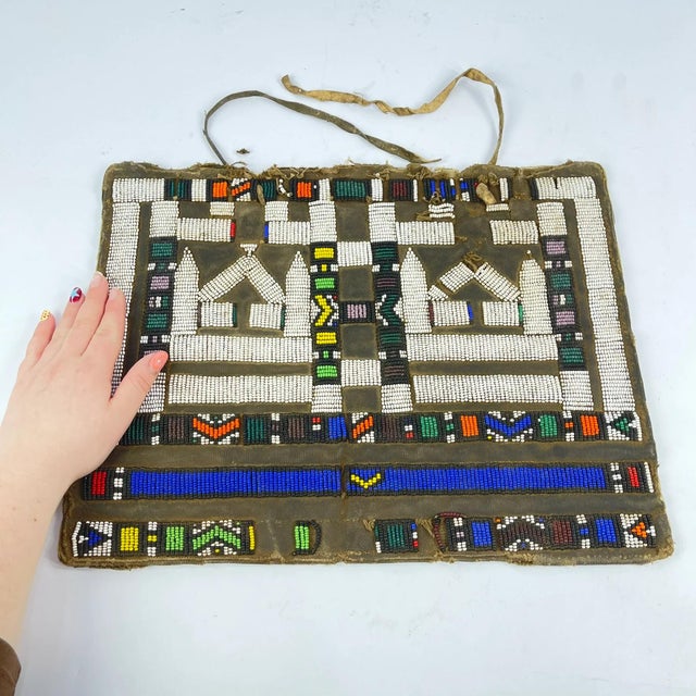 Glass Early 20th Century Ndebele Beaded Liphotu Married Women's Apron For Sale - Image 7 of 7