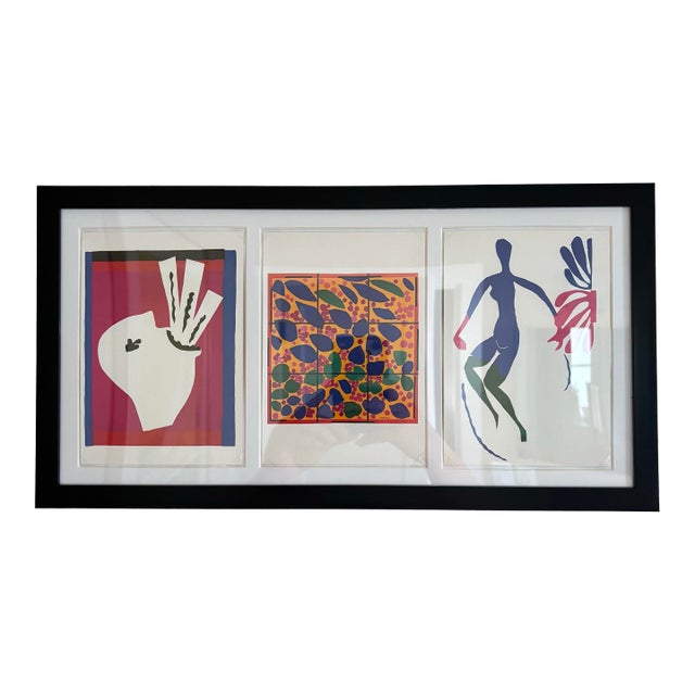 1990s Matisse Prints Framed Matted Signed in Plate For Sale