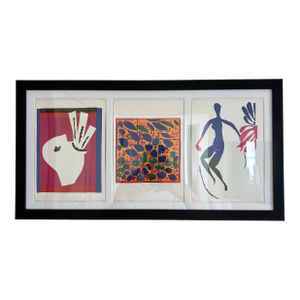 1990s Matisse Prints Framed Matted Signed in Plate
