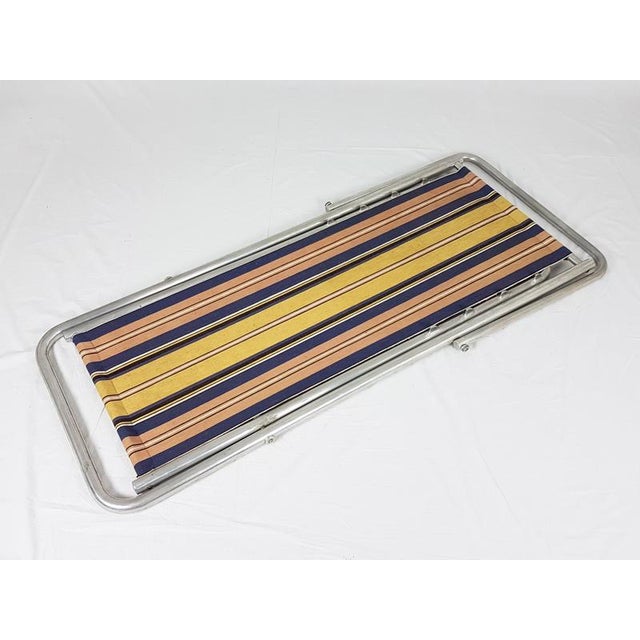 1950s Italian Fabric & Aluminum Deck Chairs, 1950s, Set of 2 For Sale - Image 5 of 18