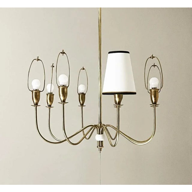 1950s Vintage Chandelier with Eight Lights, 1950s For Sale - Image 5 of 7
