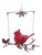Cardinal on Branch Ornament Set of 4  7"H Resin & Metal For Sale