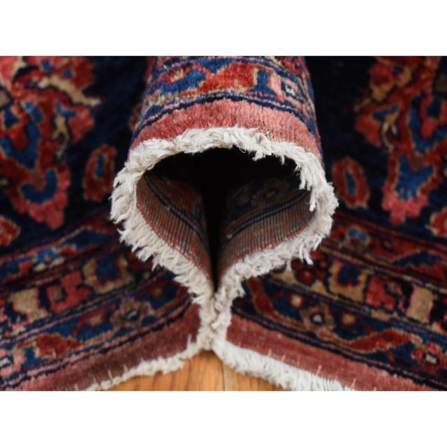1910s 1910 Red Antique Persian Sarouk Clean Even Wear Pure Wool Hand Knotted Oversized Rug For Sale - Image 5 of 9