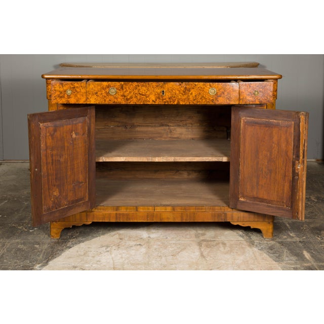 French French 19th Century Walnut Buffet with Burled Drawers and Inlaid Doors For Sale - Image 3 of 12