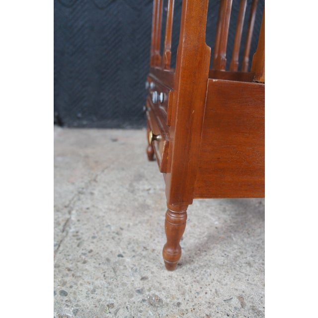 Vintage English Georgian Style Mahogany Canterbury Magazine Music Rack Drawers For Sale - Image 10 of 13