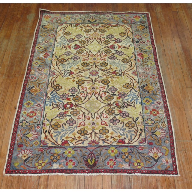 Textile 20th Century Zabihi Collection Scatter Size Turkish Rug - 3'9" x 5'6" For Sale - Image 7 of 7