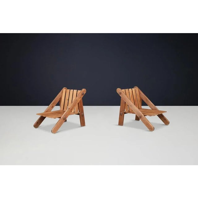 Pinewood Lounge Chairs in Teddy Upholstery, France, 1970s, Set of 2 For Sale - Image 9 of 11