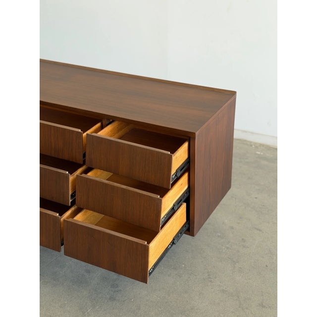 Wood Vintage Louvered 9 Drawer Dresser For Sale - Image 7 of 15