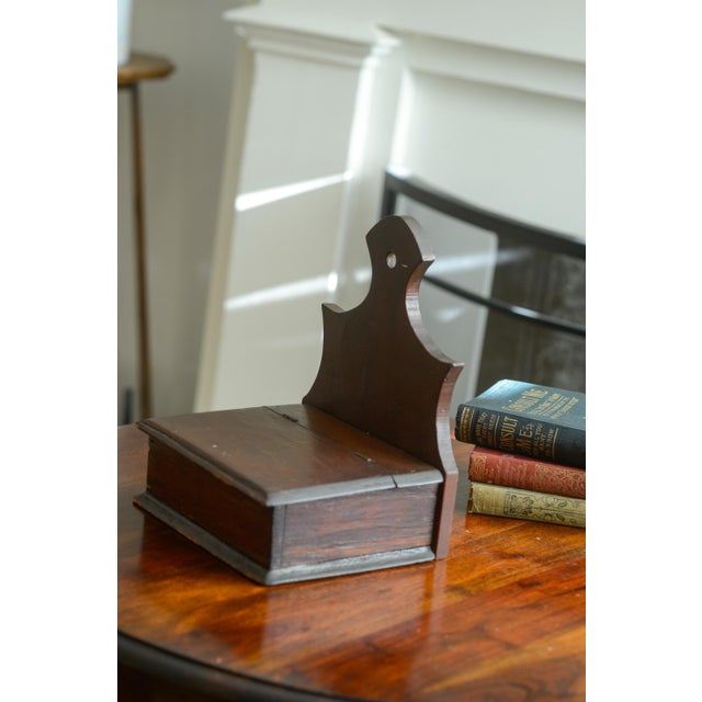 Vintage Primitive Hanging Wooden Salt or Candle Box For Sale - Image 4 of 7