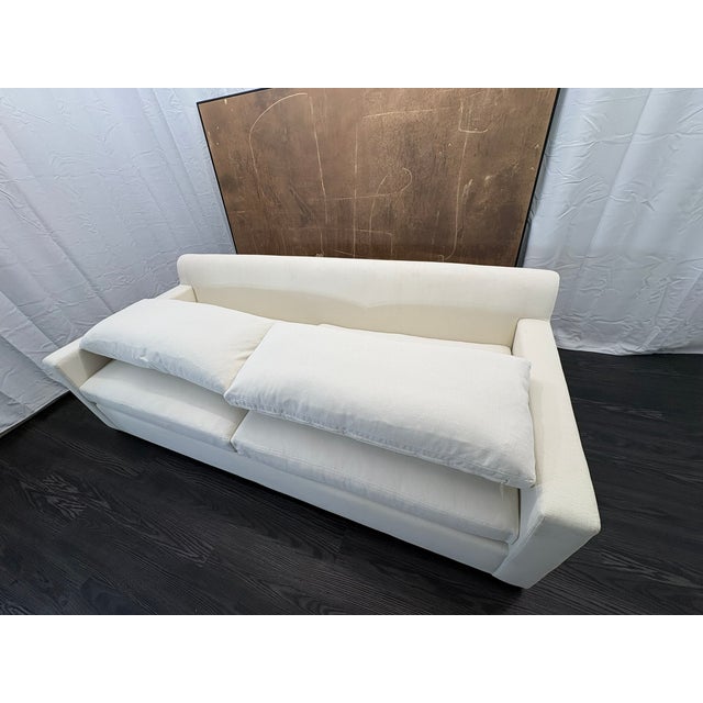 Rh Belgian Track Arm 2-Cushion Sofa – 8' Luxe Depth Natural Performance Linen Weave | Down-Feather Fill For Sale - Image 10 of 18