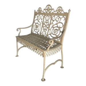 Late 19th Century Philadelphia Cast Iron Bench Signed William Adams