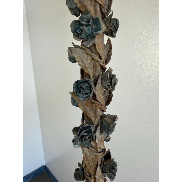 1900s Distressed French Wrought Iron Lanterns, Rococo Style For Sale - Image 9 of 15