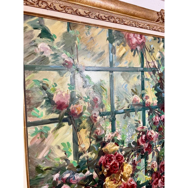 Jean Chaleye, Large Post Impressionist Oil Painting Jean Chaleye, Rose Bouquet Findlay Gallery For Sale - Image 13 of 13