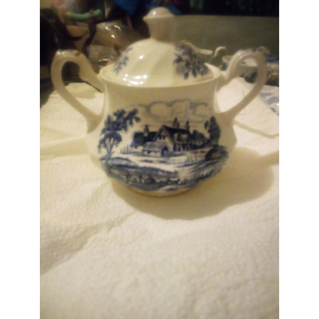 Vintage Late 1950s Genuine Hand Engraving Rigeway Ironstone, Staffordshire, England, 48 Piece Set Serving Dishes. For Sale - Image 11 of 12