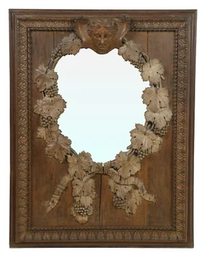 19th Century Mirror in Carved Wood