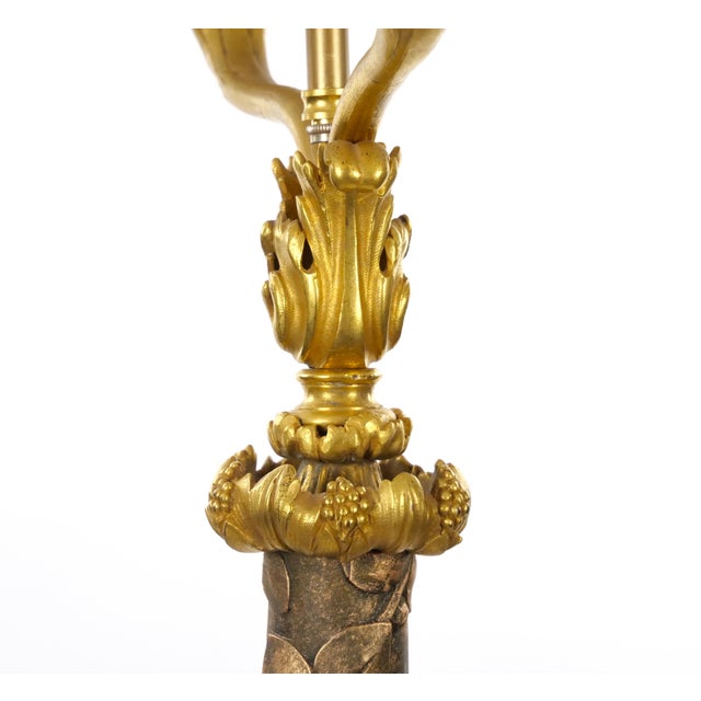 Late 19th Century Late 19th Century Gilt-Bronze & Carved Wood Floor Lamp For Sale - Image 5 of 16