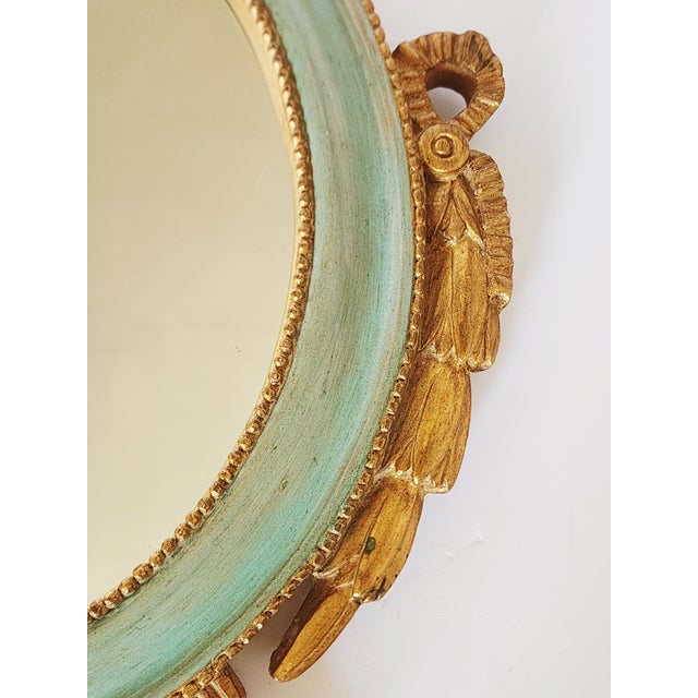 2000 - 2009 Carver's Guild Fleur-De-Lis Giltwood Painted Mirror For Sale - Image 5 of 15