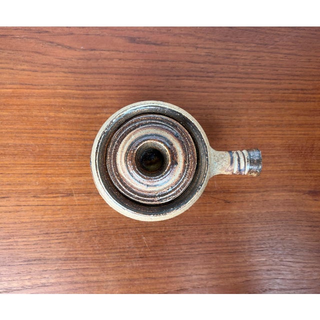 Mid-Century Modern Danish Studio Pottery Bowl with Handle and Lid by Tue Poulsen for Tue Keramik, 1960s For Sale - Image 16 of 18