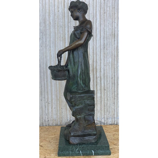 20th Century Cast Bronze Statue of a Nymph Signed by Ferdinando de Luca, Italy For Sale - Image 16 of 18