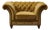 Peyton Sloped Arm Chesterfield Arm Chair - Yellow Velvet For Sale