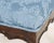 Mid 20th Century Victorian Style Blue Damask Upholstered Ottoman For Sale - Image 5 of 9