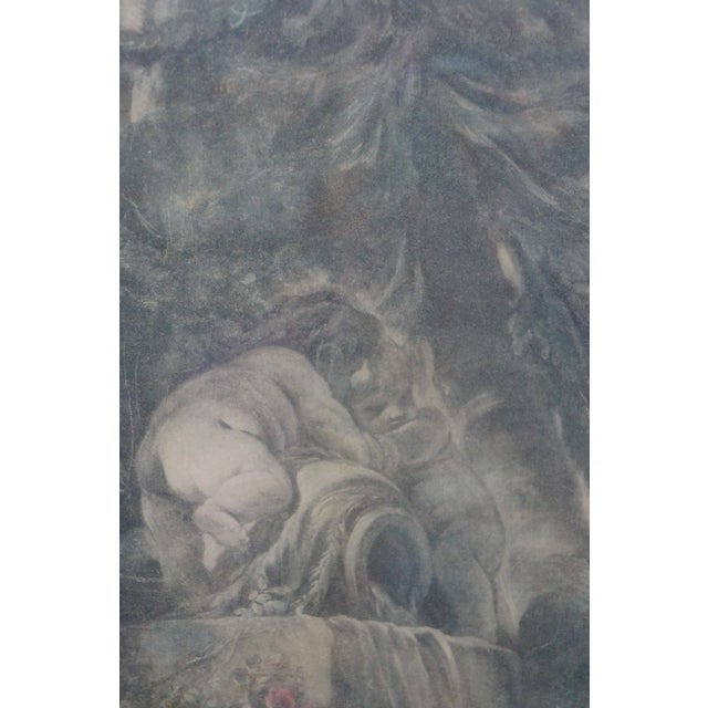 Antique François Boucher Pastoral Fortune Teller Scene Lithograph Print 31" For Sale - Image 11 of 13