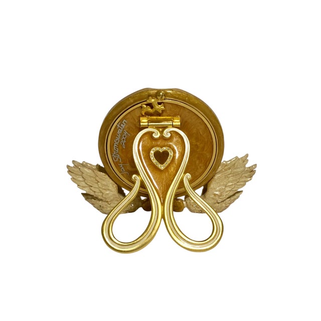 Art Deco Jay Strongwater Retired Matilde Swan Picture Frame With Swarovski Crystals For Sale - Image 3 of 6