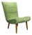 Swedish Modern, Scoop Lounge Chair, Green Fabric, Beech, Sweden, 1940s For Sale
